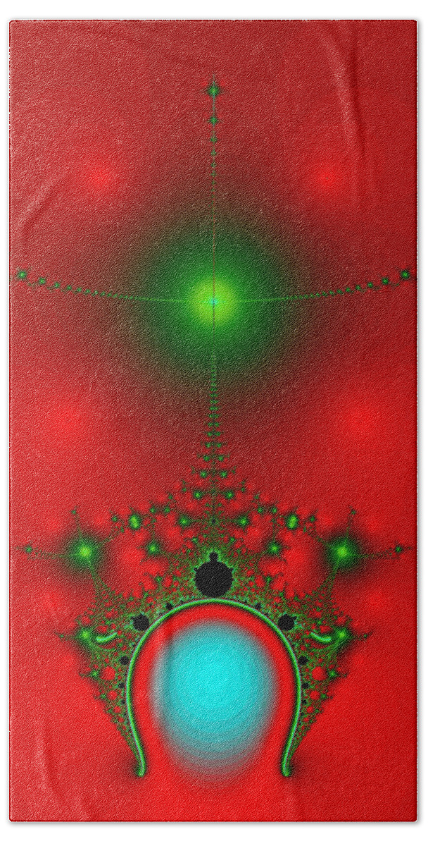 Fractal Beach Towel featuring the digital art Red Fractal by Charmaine Zoe