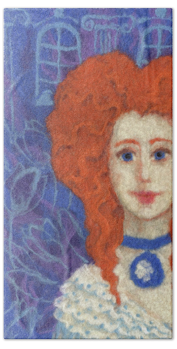 Ginger Girl Beach Towel featuring the tapestry - textile Red Hair by Julia Khoroshikh