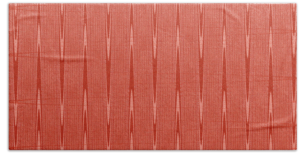 Red Janca Abstract Panel #1151ew1abr Beach Sheet featuring the digital art Red Janca Abstract Panel #1151ew1abr by Tom Janca