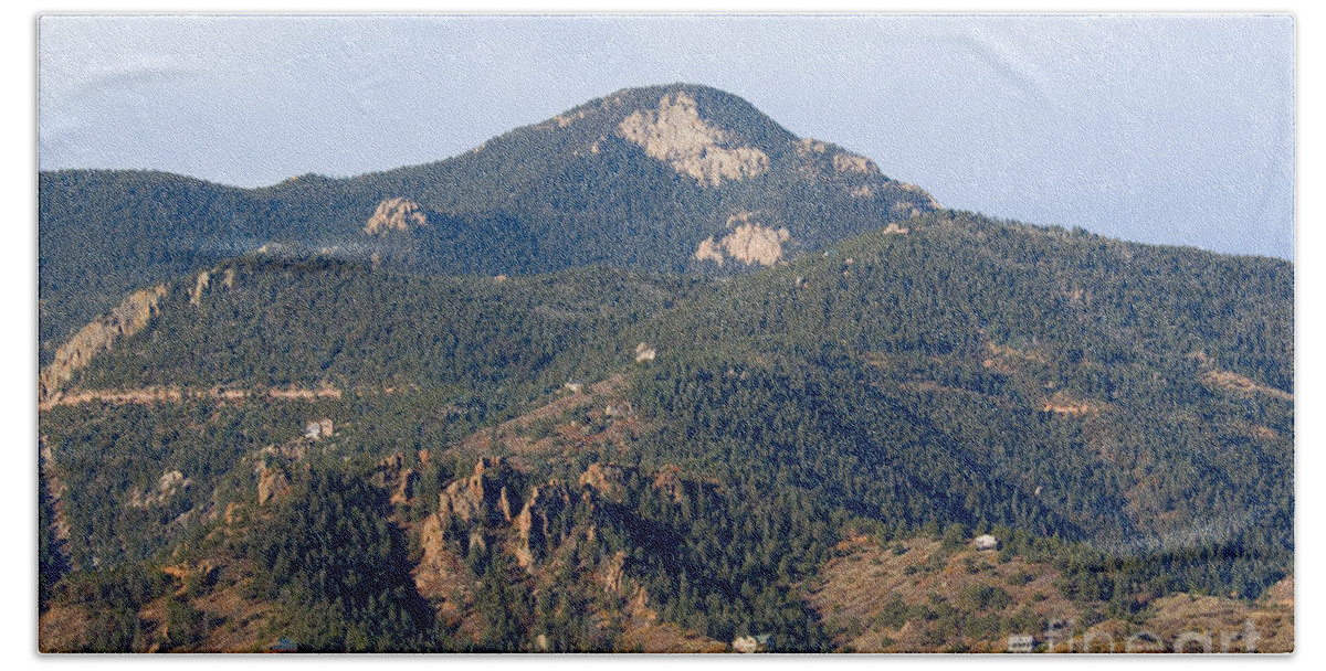 Red Mountain Beach Towel featuring the photograph Red Mountain in the foothills of Pikes Peak Colorado by Steven Krull