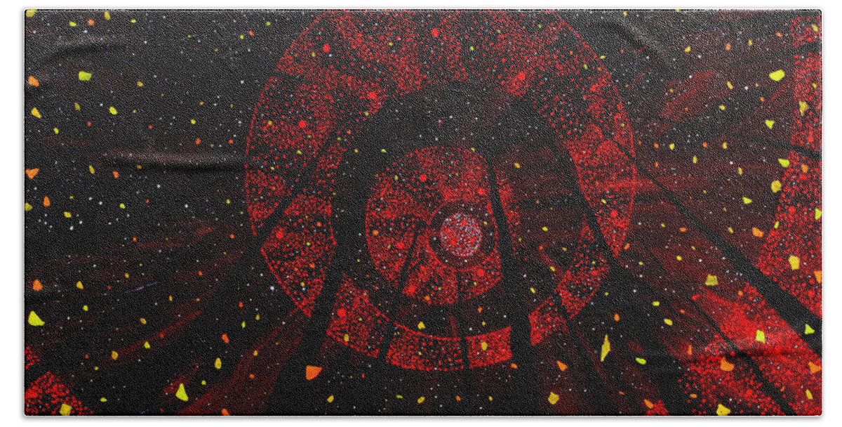 Red October Beach Towel featuring the painting Red October by Joel Tesch