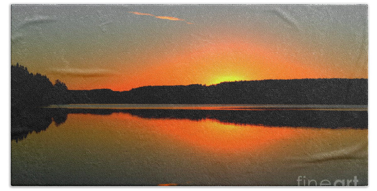 Afterglow Beach Towel featuring the photograph Red Twilight by Esko Lindell