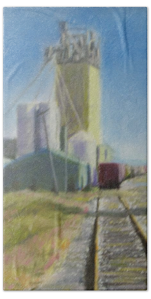 Train Depot Beach Towel featuring the painting Refill by Will Germino