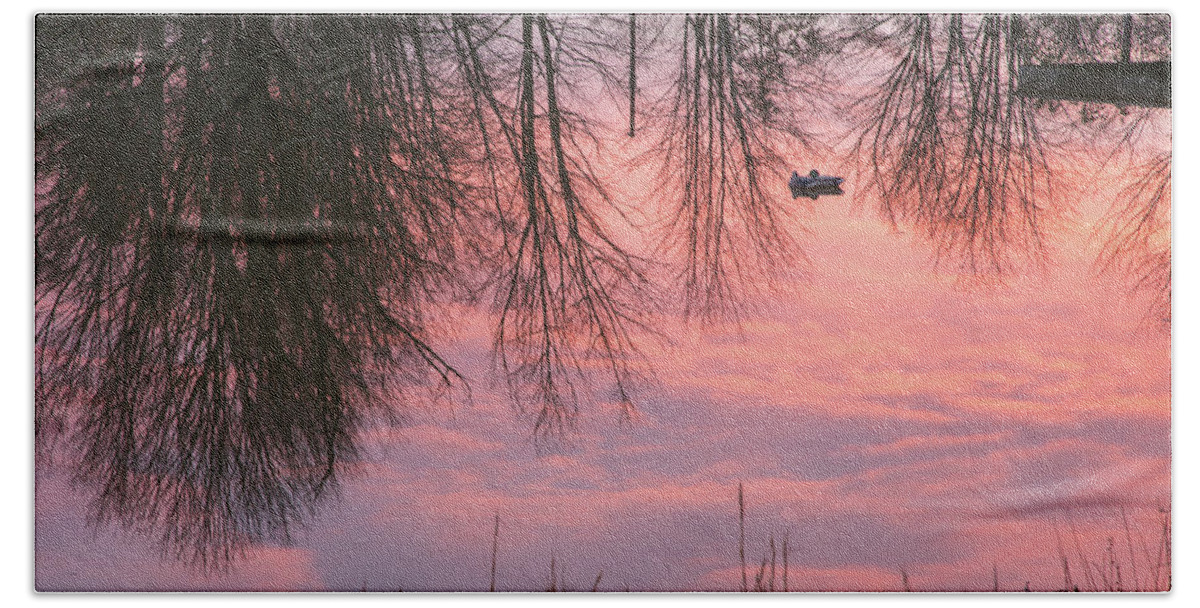 Sunset Beach Towel featuring the photograph Reflecting Pond by Jurgen Lorenzen
