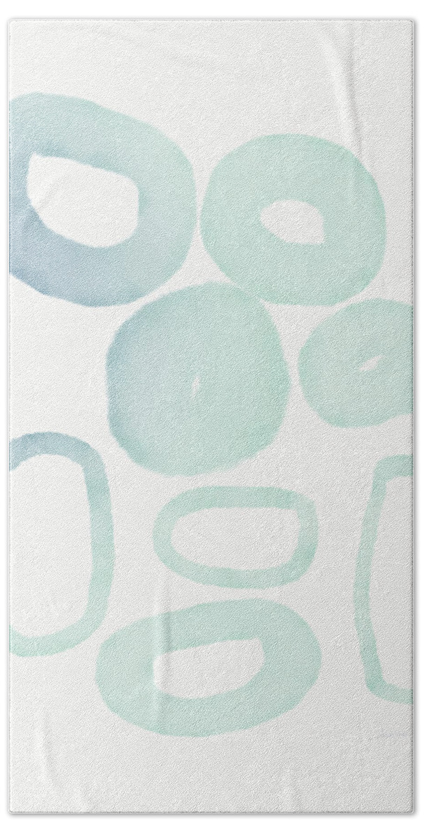 Circles Beach Towel featuring the mixed media Reflecting Pools- Art by Linda Woods by Linda Woods