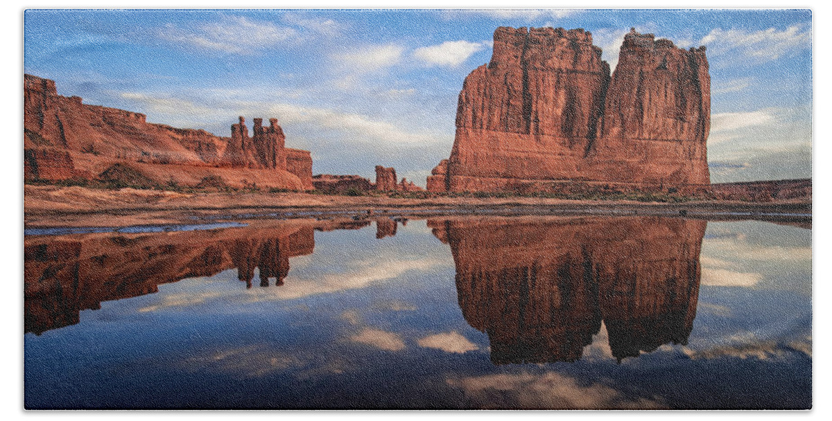 Amaizing Beach Towel featuring the photograph Reflections Of Organ by Edgars Erglis