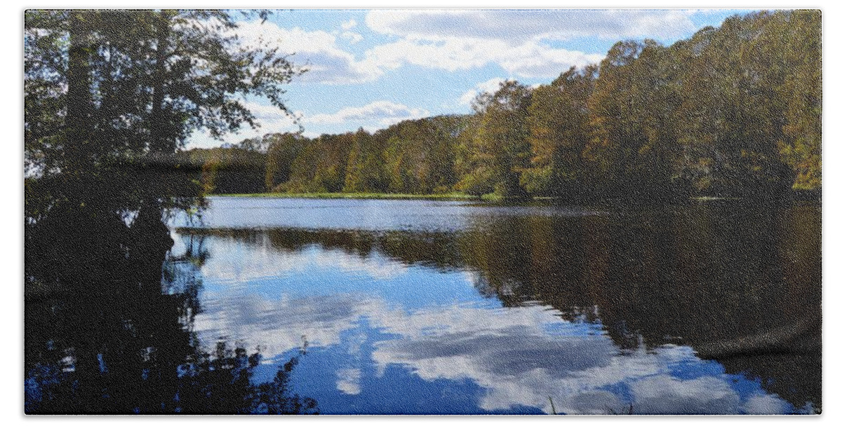 Reflections On The Withlacoochee River Beach Towel featuring the photograph Reflections on the Withlacoochee River by Warren Thompson
