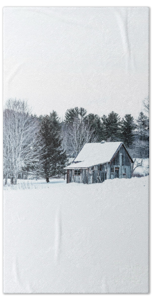 Etna Beach Towel featuring the photograph Remote Cabin in Winter by Edward Fielding