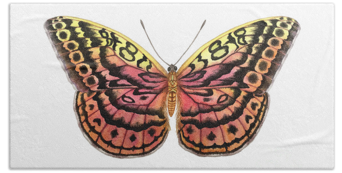 Butterfly Beach Towel featuring the painting Resplendent Forester Butterfly by Lucy Arnold