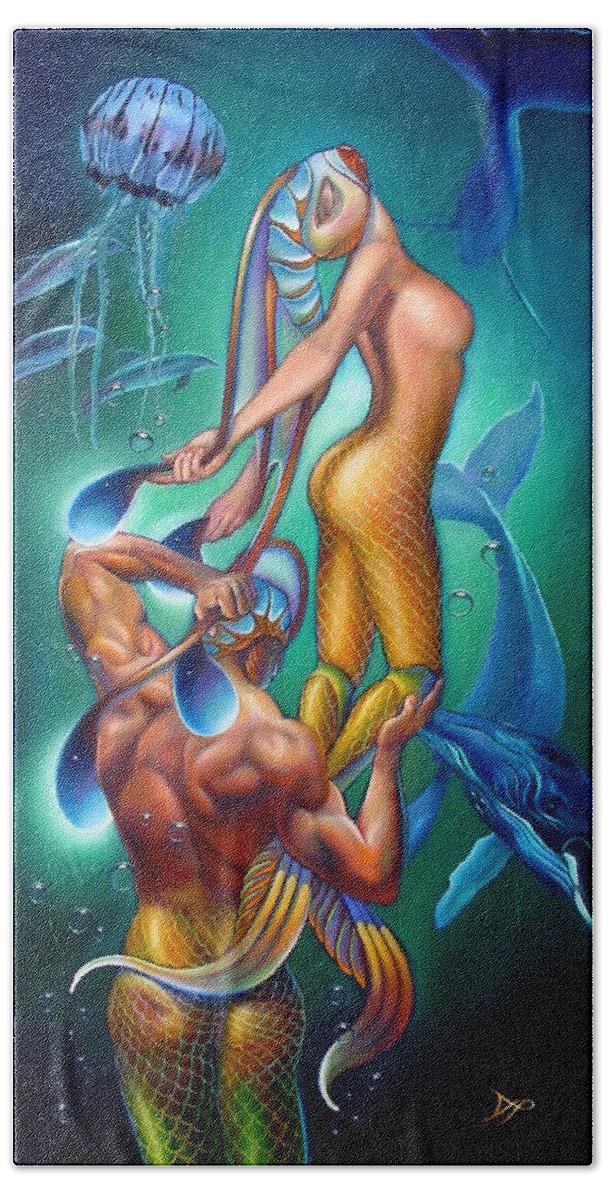 Mermaid Beach Sheet featuring the painting Resurrection by Patrick Anthony Pierson