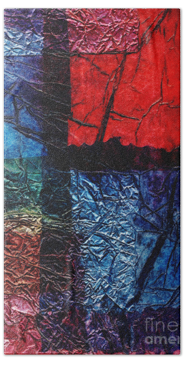 Abstract Beach Towel featuring the mixed media Rhapsody of Colors 17 by Elisabeth Witte - Printscapes