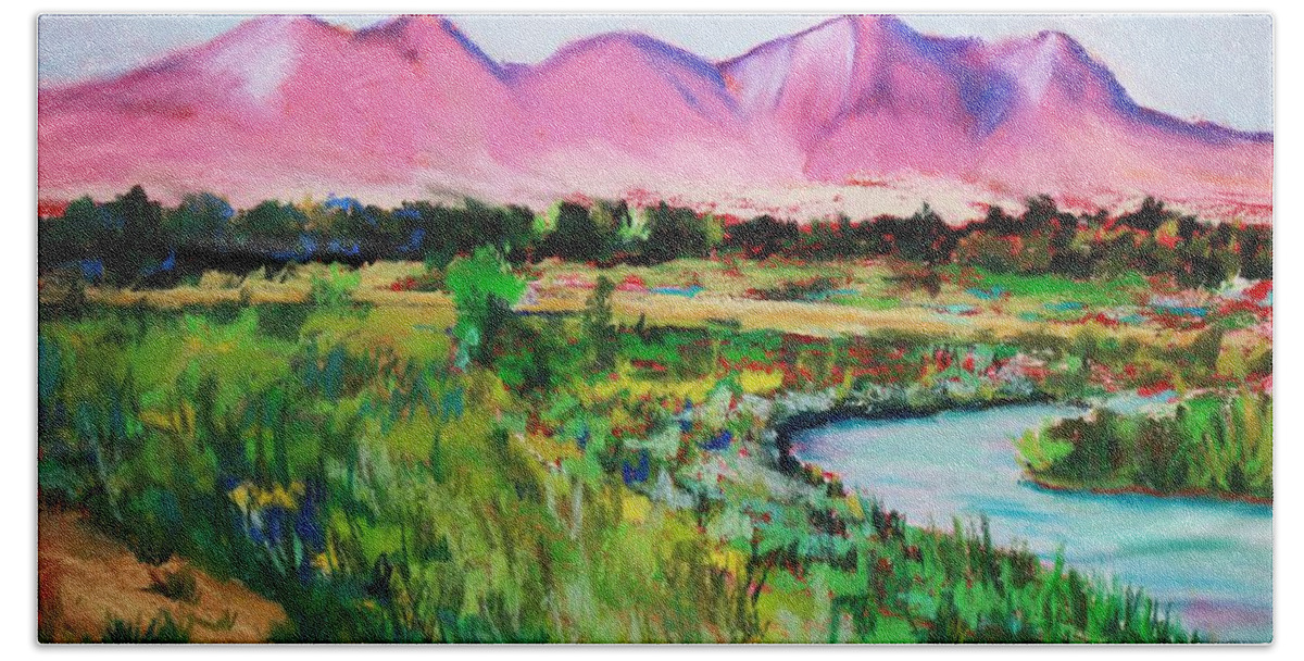 Country Club Road Beach Sheet featuring the painting Rio on Country Club by Melinda Etzold