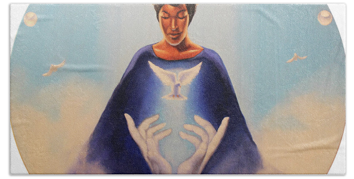 Zeta Phi Beta Beach Towel featuring the painting Rise in this light by Jerome White