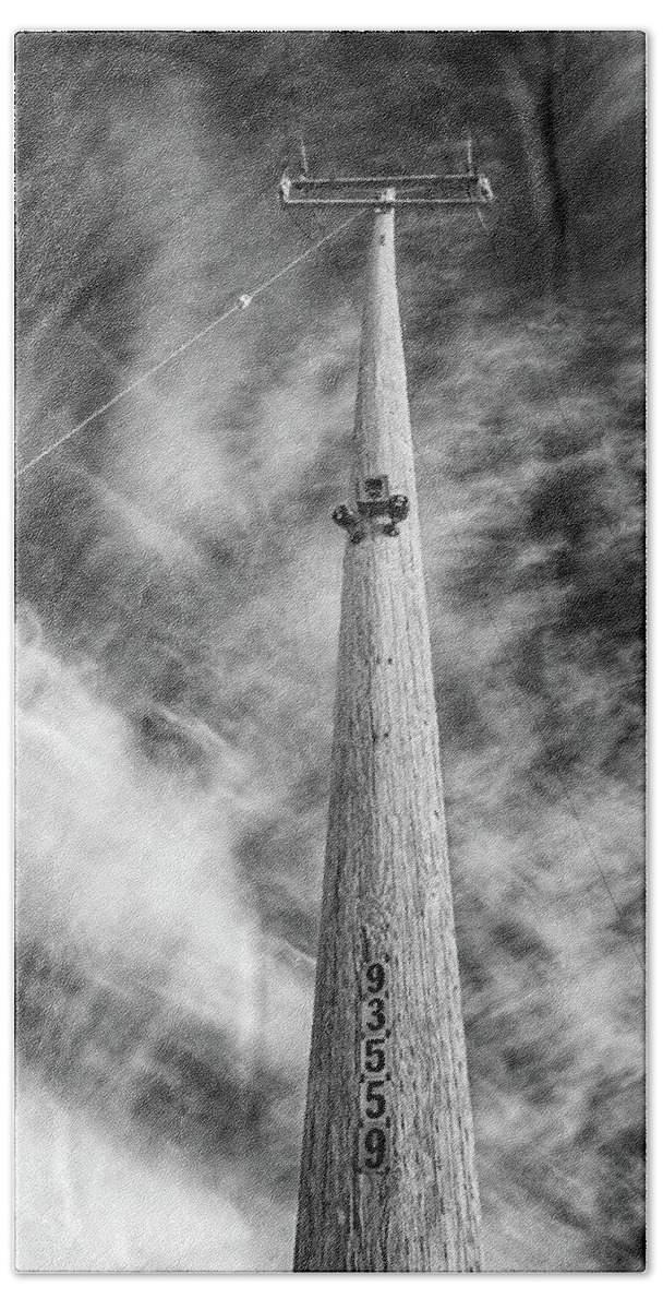 Telephone Poll Beach Towel featuring the photograph Rising to the Heights by Greg Nyquist