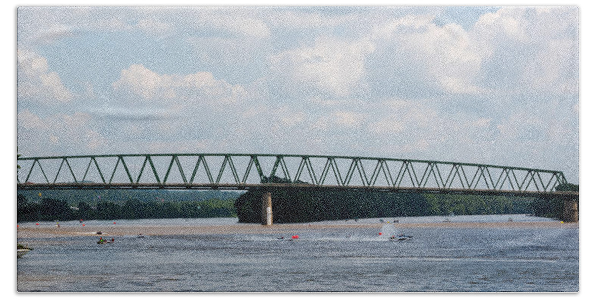 Riverfront Roar Beach Towel featuring the photograph Riverfront Roar 2015 by Holden The Moment