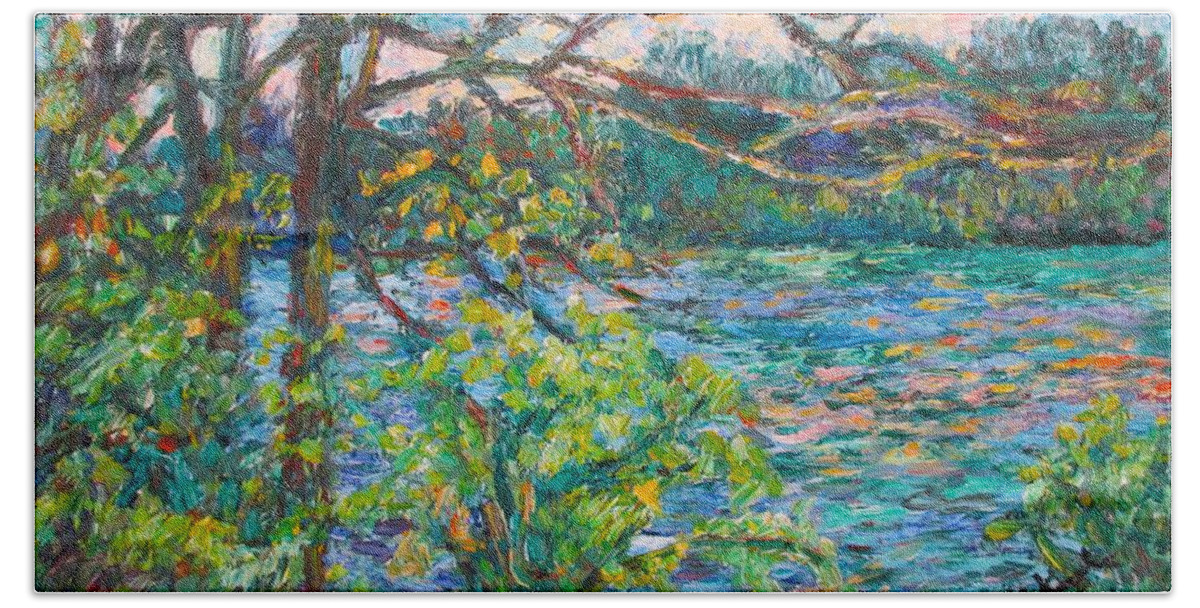 Rivers Beach Towel featuring the painting Riverview Spring by Kendall Kessler