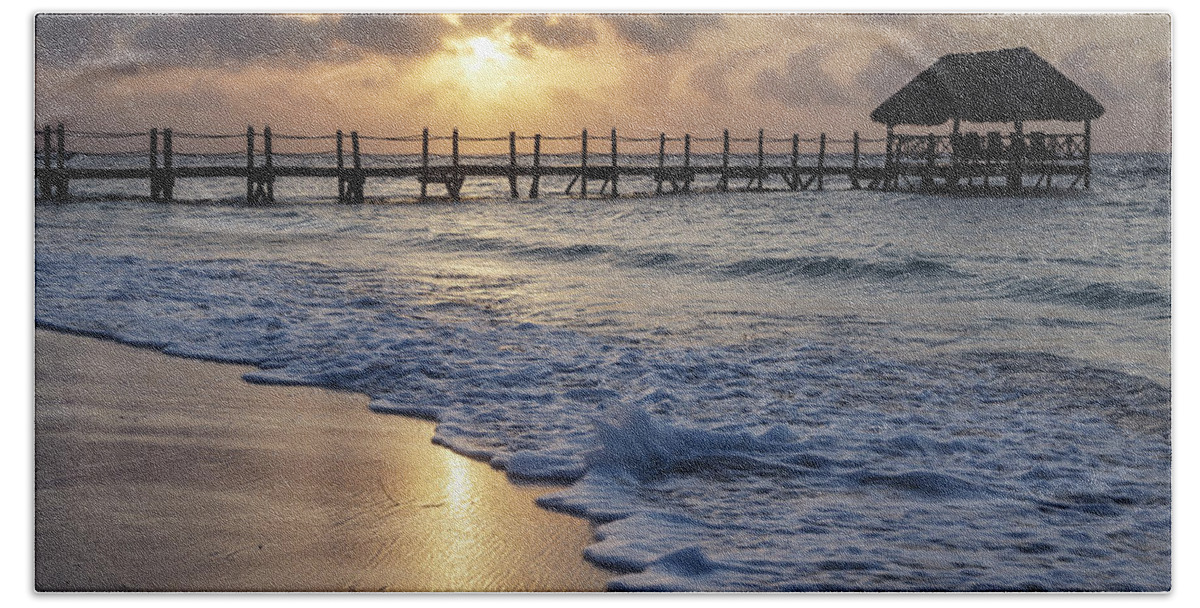 Cancun Beach Sheet featuring the photograph Riviera Sunrise by Dennis Hedberg