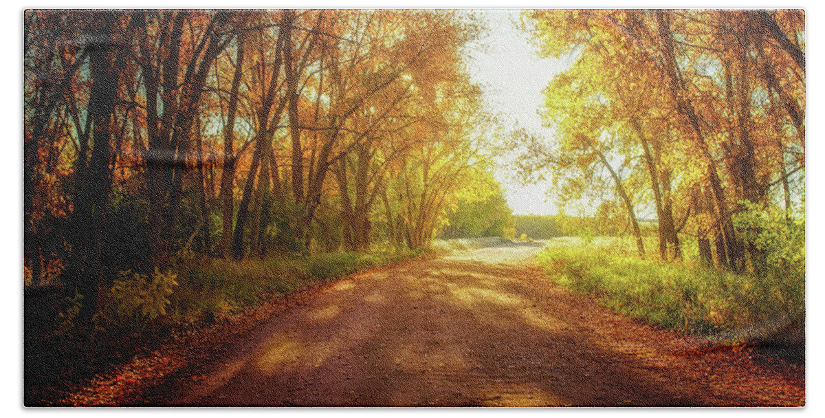 Chatfield State Park Beach Towel featuring the photograph Road To Eternity by John De Bord