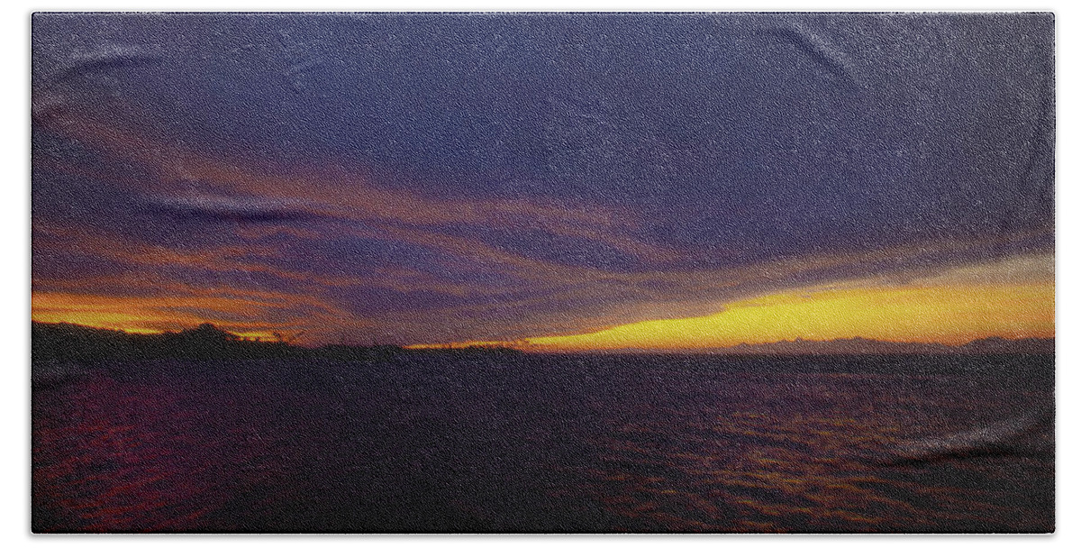 Ocean Beach Towel featuring the photograph Roatan Sunset by Stephen Anderson