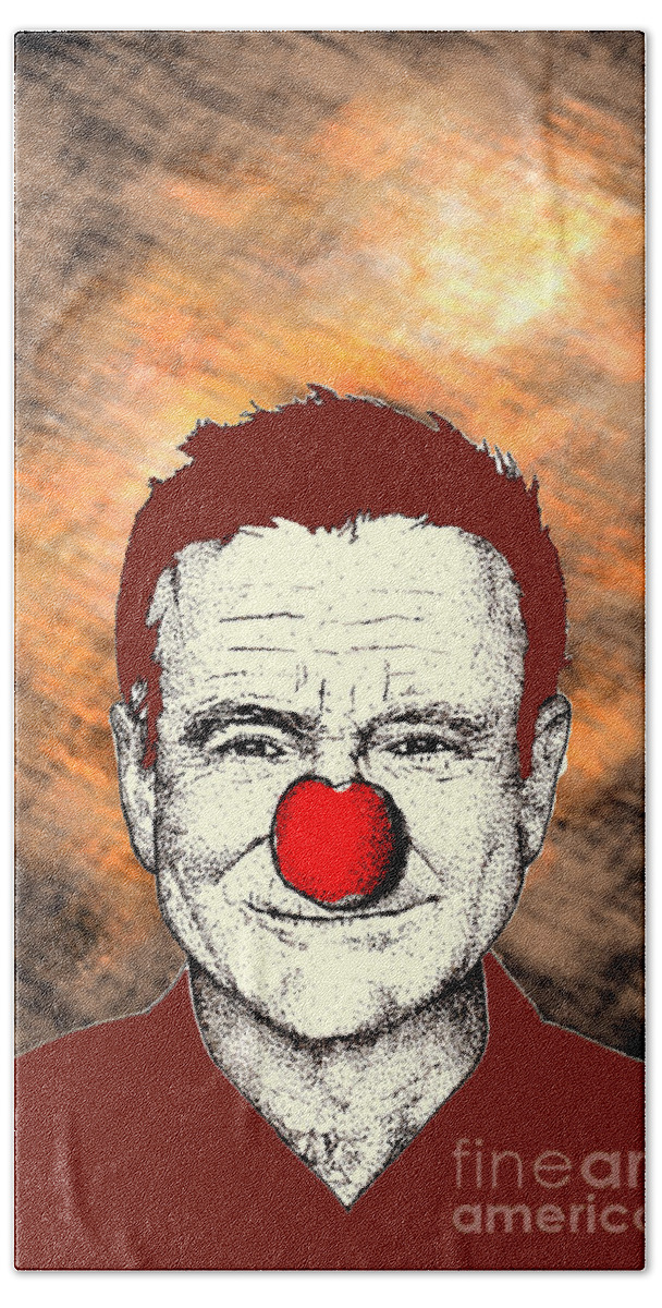 Robin Beach Towel featuring the digital art Robin Williams 2 by Jason Tricktop Matthews