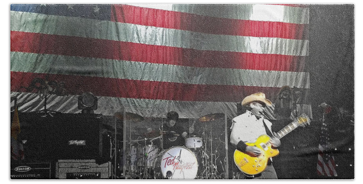 Ted Nugent Beach Towel featuring the photograph Rocking with the Nuge by La Dolce Vita