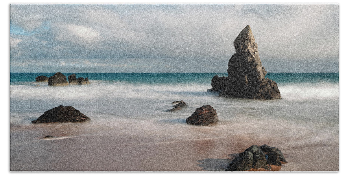 Durness Beach Sheet featuring the photograph Rocky Beach on Sango Bay by Maria Gaellman