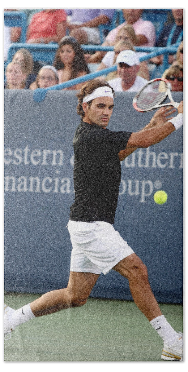 Tennis Beach Towel featuring the photograph Roger Federer by Keith Allen