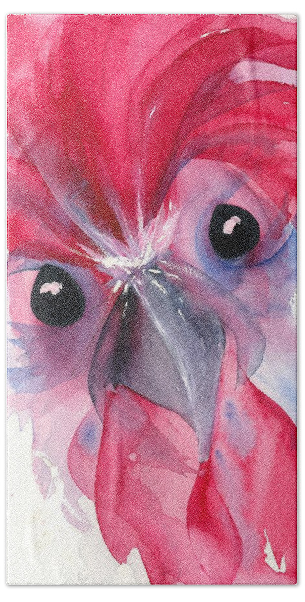 Watercolor Rooster Beach Towel featuring the painting Rooster by Dawn Derman