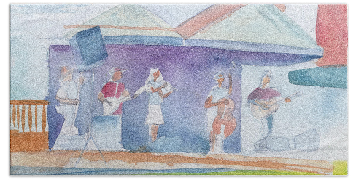 Bluegrass Beach Sheet featuring the painting Roots Retreat Bluegrass by David Sockrider