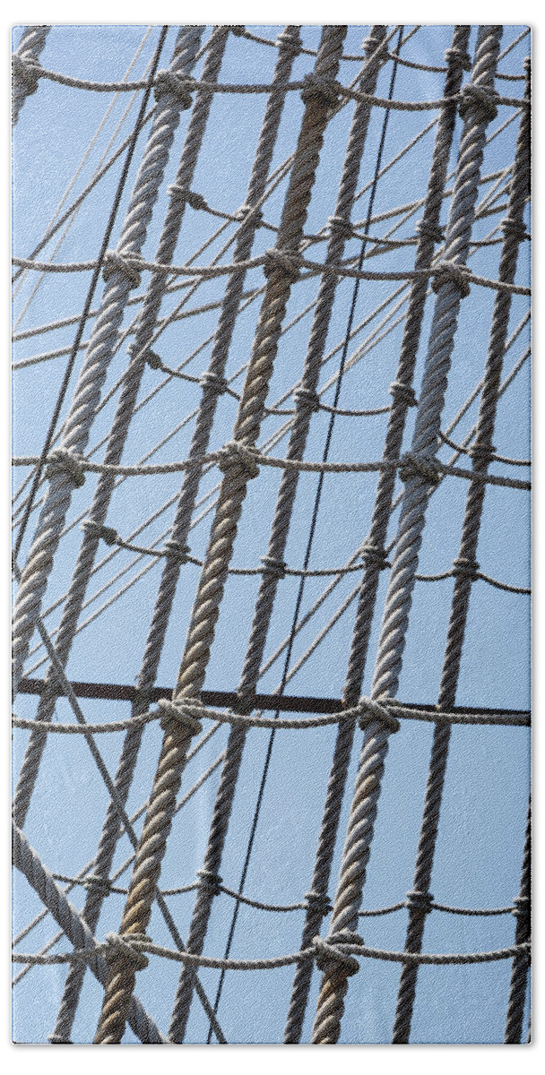 Rope Ladder Beach Towel featuring the photograph Rope Ladder by Dale Kincaid
