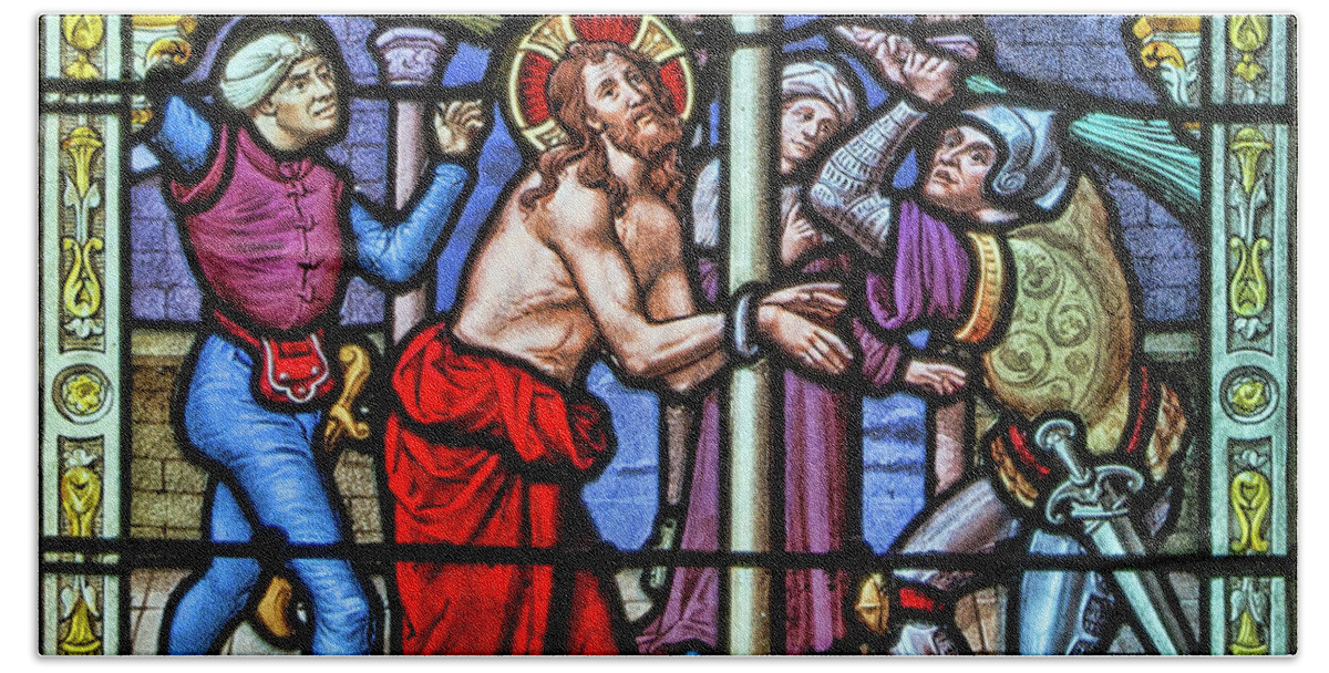 Rosary Window Second Sorrowful Mystery The Scourging At The Pillar 