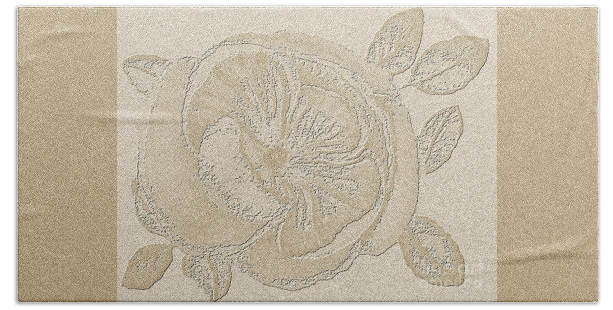 Mixed Medium Beach Towel featuring the digital art Rose Fossil by Delynn Addams