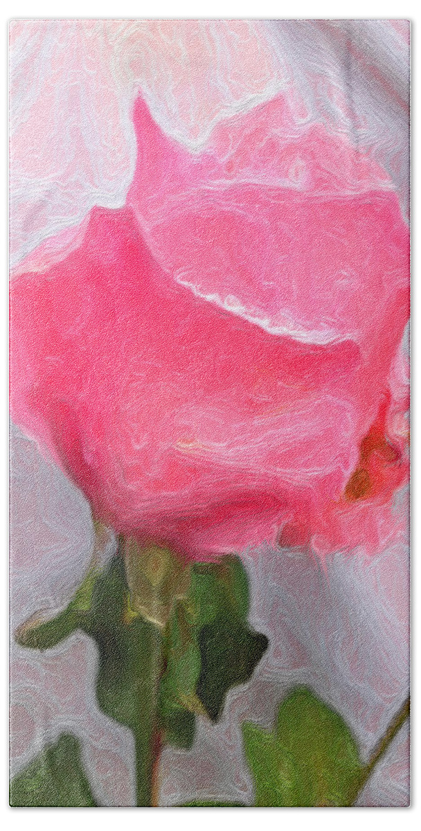 Portrait Beach Towel featuring the photograph Rose of Pink Three by Morgan Carter