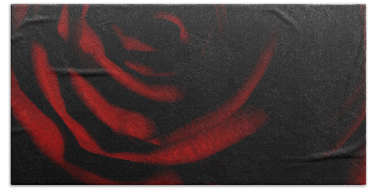 Rose Beach Towel featuring the photograph Rose Series 3 Red by Mike Eingle