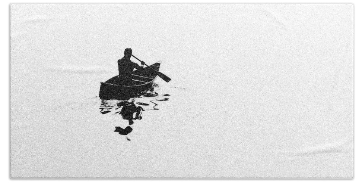 Rowing Beach Sheet featuring the photograph Rowing Into White by Karl Anderson