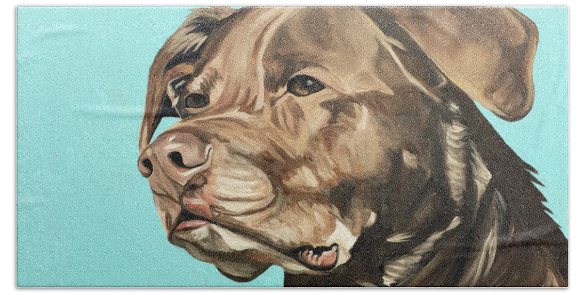 Labrador Beach Towel featuring the painting Roxy by Nathan Rhoads