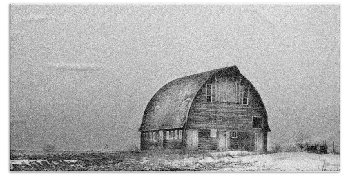 Rustic Beach Sheet featuring the photograph Royal Barn BW by Bonfire Photography