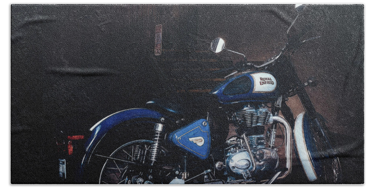 Royal Enfield Beach Towel featuring the photograph Royal Enfield by Scott Norris