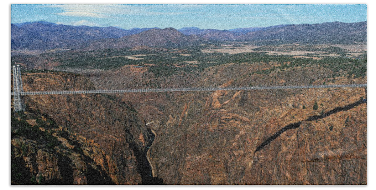 Photography Beach Towel featuring the photograph Royal Gorge Bridge Arkansas River Co by Panoramic Images