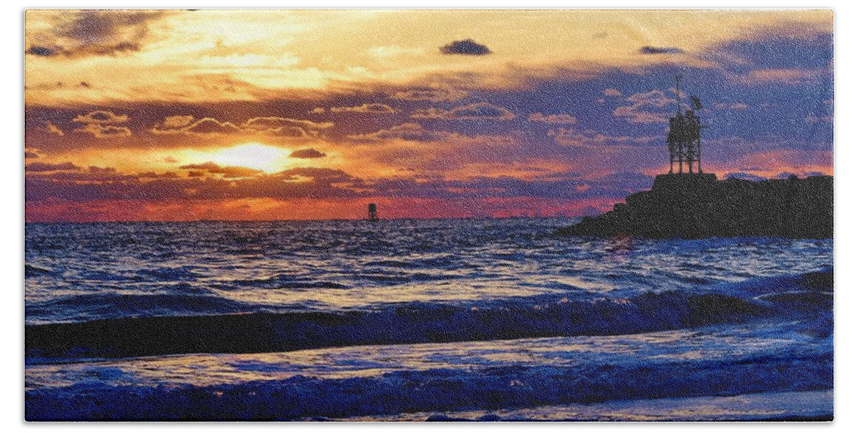 Sunrise Beach Towel featuring the photograph Rudee's Beauty by Nicole Lloyd