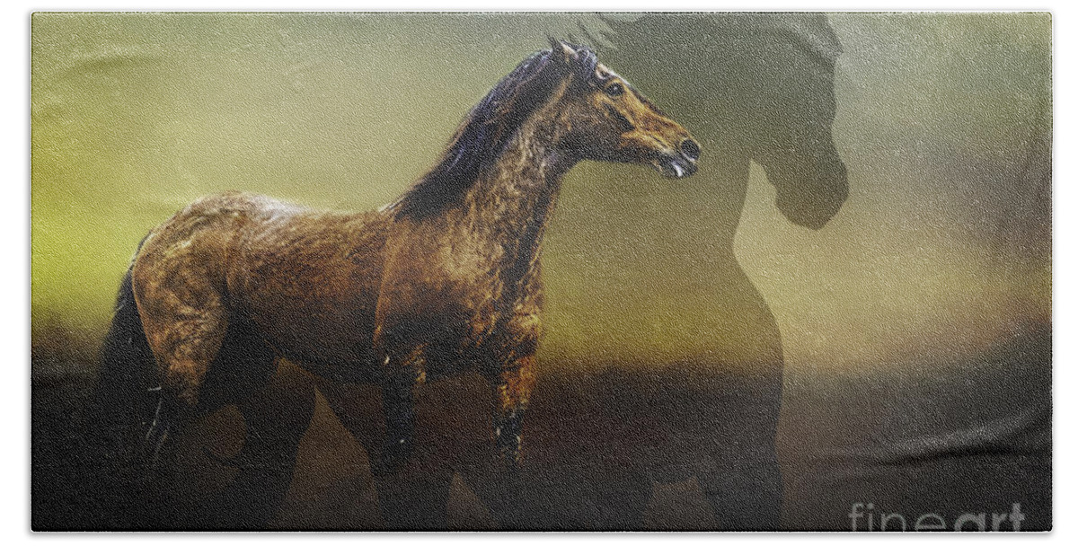 Horse Beach Towel featuring the photograph Running Free by Eleanor Abramson