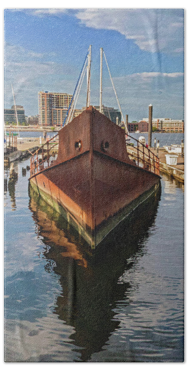 2d Beach Towel featuring the photograph Rust Bucket - Baltimore Museum Of Industry by Brian Wallace