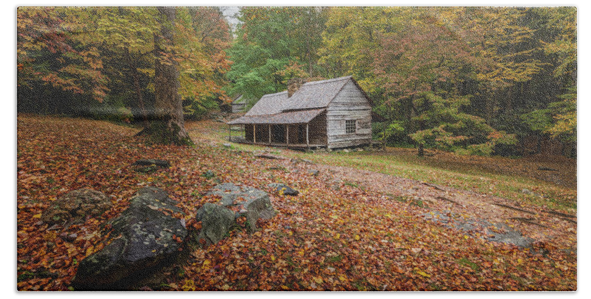 Cabin Beach Towel featuring the photograph Rustic Mountain Cabin by Scott Slone