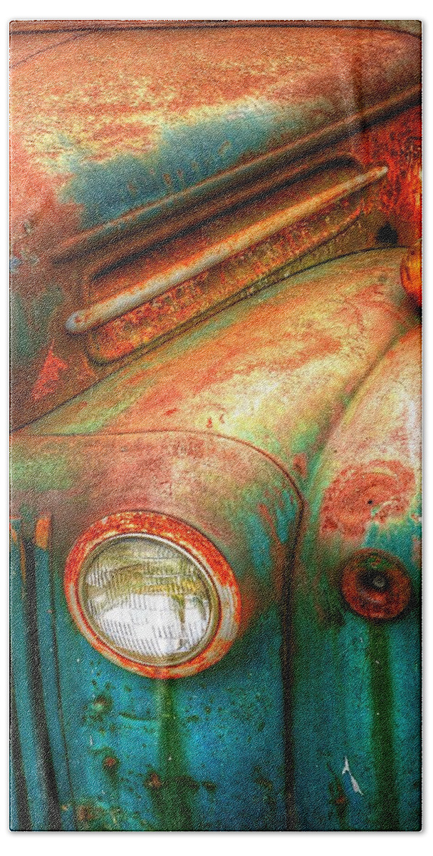 Ford Beach Towel featuring the photograph Rusty Old Ford by Randy Pollard