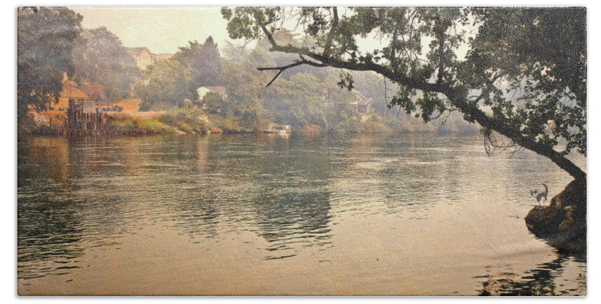 Sacramento-river Beach Towel featuring the photograph Sacramento River At Bonnyview by Joyce Dickens