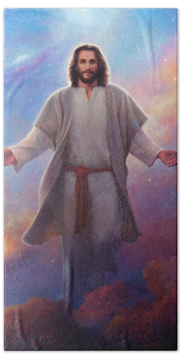 Jesus Beach Towel featuring the painting Sacred Space by Greg Olsen