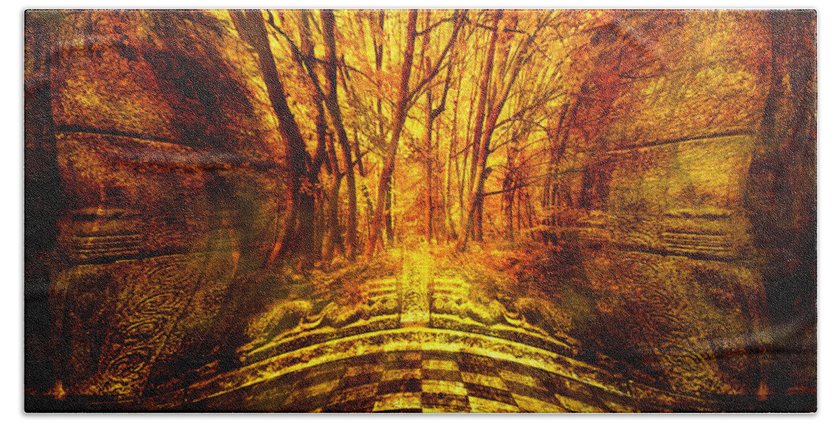 Trees Beach Towel featuring the photograph Sacred Temple of the Trees by Jenny Rainbow