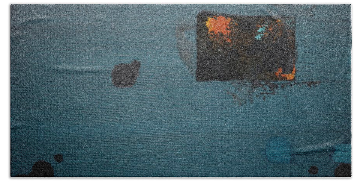 Lyrical Abstract Series Beach Towel featuring the painting SAGA 4b by Eduard Meinema
