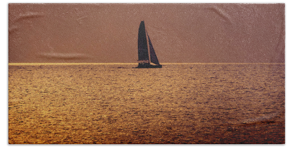 Boat Beach Sheet featuring the photograph Sailing by Steven Sparks
