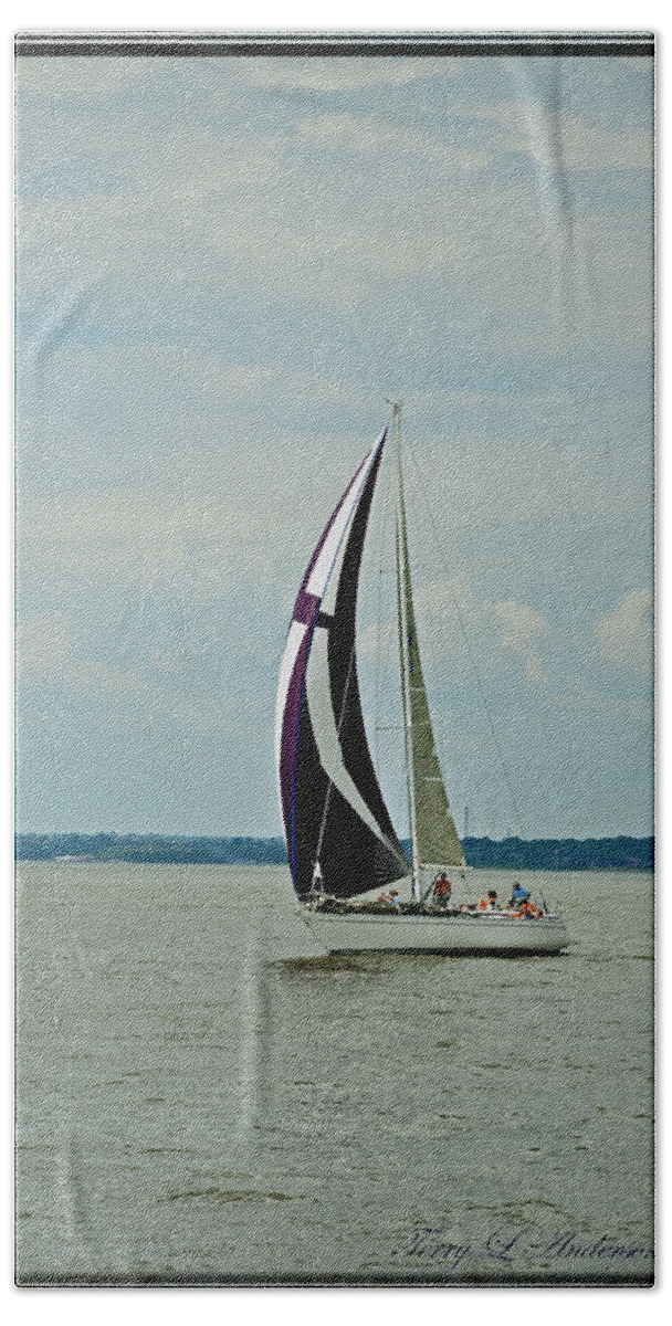 Sailing Beach Towel featuring the photograph Sailing by Terry Anderson